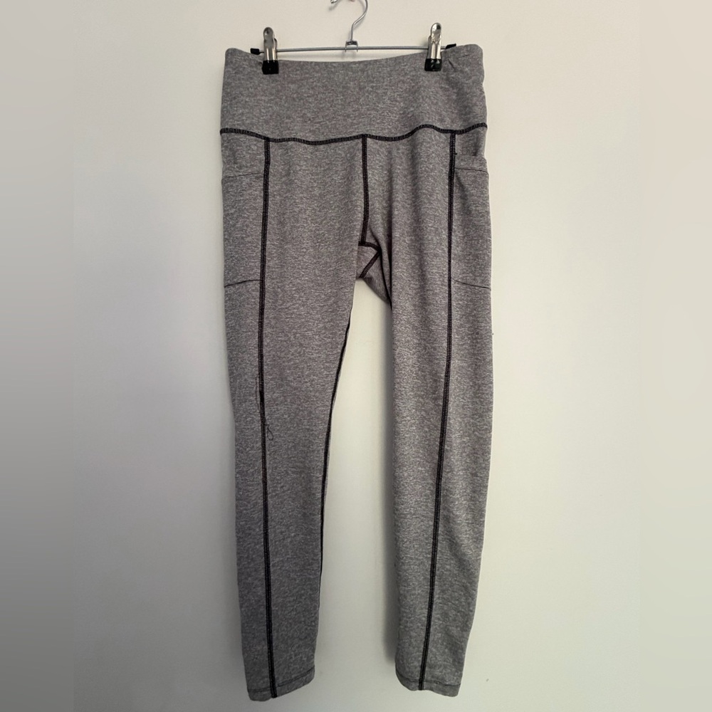 Apana | Woman’s Sz L | Heather Gray Leggings with Black Accent